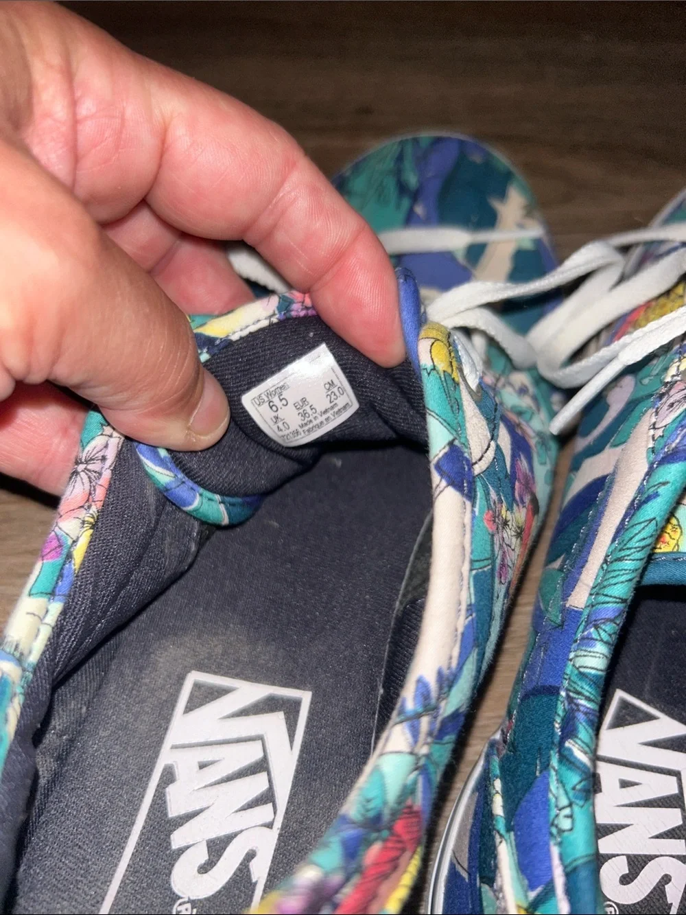 Vans Women's Floral Canvas Low-Top Sneakers - Blue, Green, Yellow